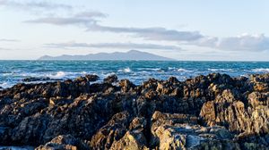 Preview wallpaper rocks, sea, waves, water, nature, landscape