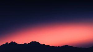 Preview wallpaper rocks, silhouette, moon, sunset