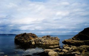 Preview wallpaper rocks, sky, sea, beautifully