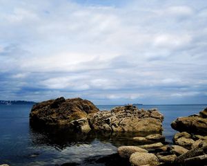 Preview wallpaper rocks, sky, sea, beautifully