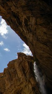 Preview wallpaper rocks, sky, waterfall, nature