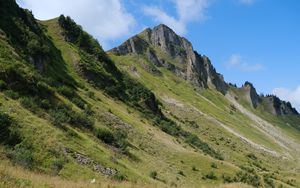 Preview wallpaper rocks, slope, grass, landscape