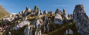 Preview wallpaper rocks, slope, grass, nature, mountain