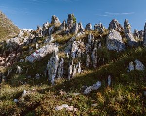 Preview wallpaper rocks, slope, grass, nature, mountain