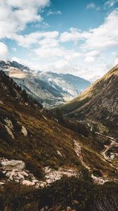 Preview wallpaper rocks, slope, mountains, valley, landscape