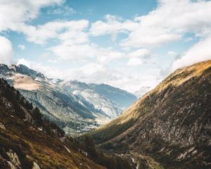 Preview wallpaper rocks, slope, mountains, valley, landscape