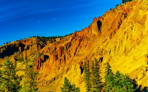 Preview wallpaper rocks, slope, relief, trees, nature