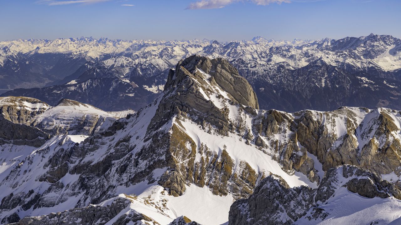 Wallpaper rocks, slope, snow, landscape