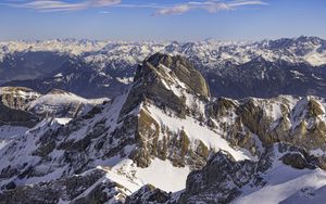 Preview wallpaper rocks, slope, snow, landscape