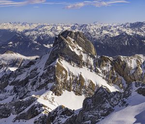 Preview wallpaper rocks, slope, snow, landscape