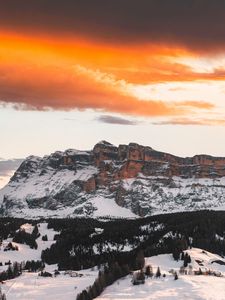 Preview wallpaper rocks, snow, clouds, nature, landscape