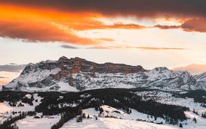 Preview wallpaper rocks, snow, clouds, nature, landscape