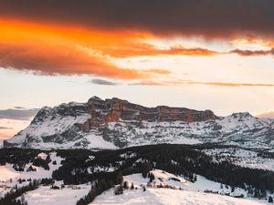 Preview wallpaper rocks, snow, clouds, nature, landscape