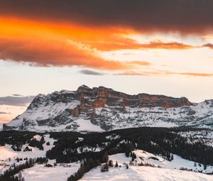 Preview wallpaper rocks, snow, clouds, nature, landscape