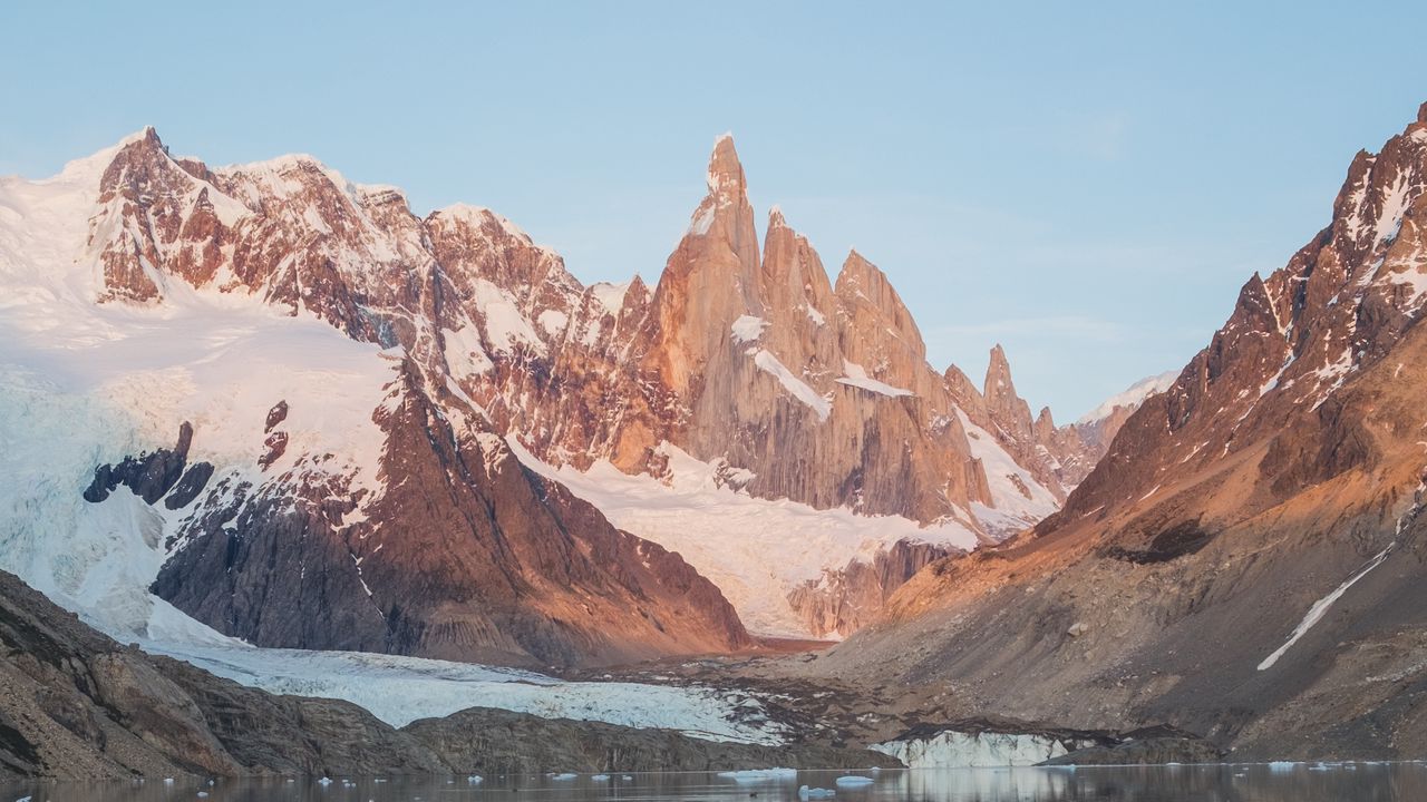 Wallpaper rocks, snow, lake, ice, landscape