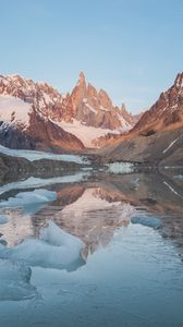 Preview wallpaper rocks, snow, lake, ice, landscape