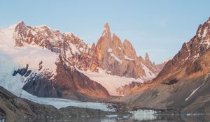 Preview wallpaper rocks, snow, lake, ice, landscape