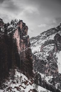 Preview wallpaper rocks, snow, snowy, trees, landform