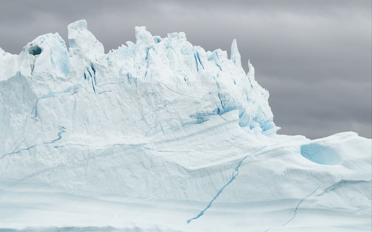 1280x800 Wallpaper rocks, snow, winter, white, nature, cranny