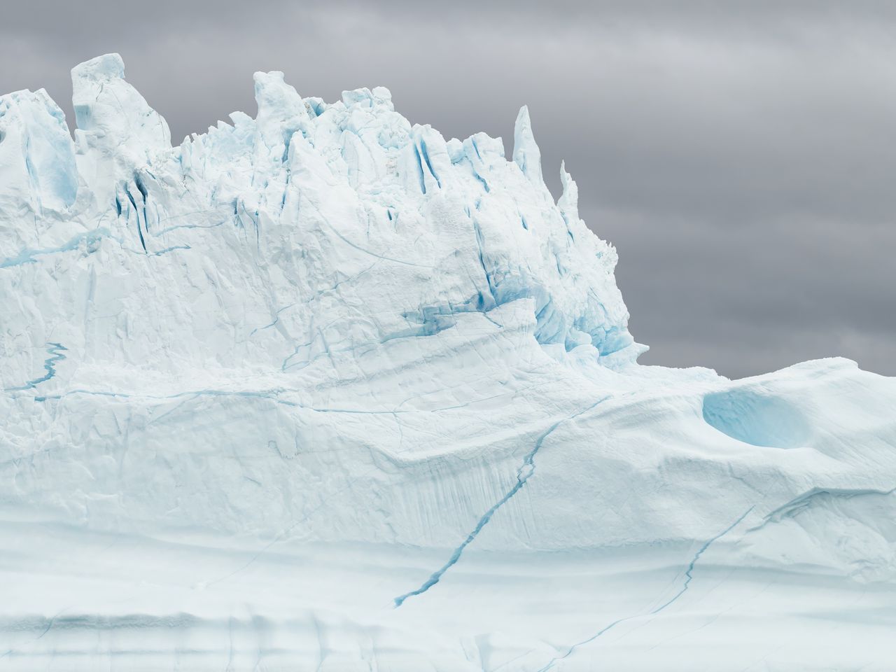 1280x960 Wallpaper rocks, snow, winter, white, nature, cranny