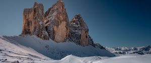 Preview wallpaper rocks, snow, winter, landscape