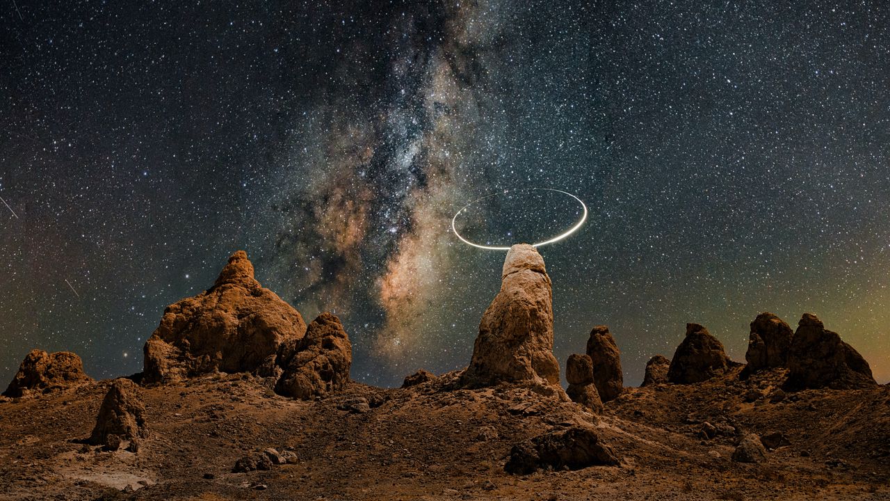 Wallpaper rocks, stars, sky, night, dark