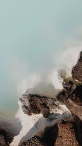 Preview wallpaper rocks, stones, aerial view, water, shore