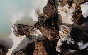Preview wallpaper rocks, stones, aerial view, water, shore