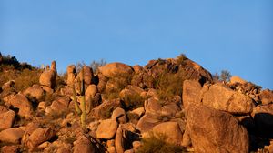 Preview wallpaper rocks, stones, bushes, moon, nature