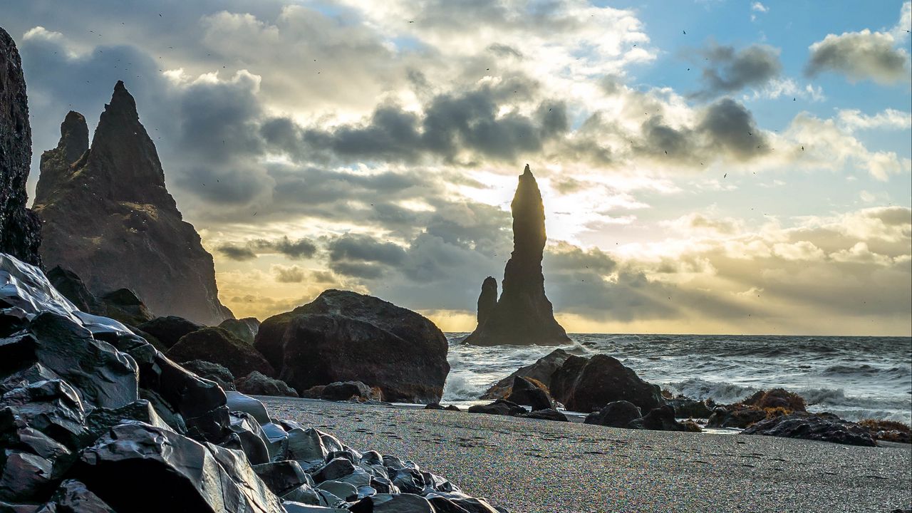 Wallpaper rocks, stones, coast, sea, sky
