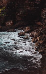 Preview wallpaper rocks, stones, coast, sea, cliff