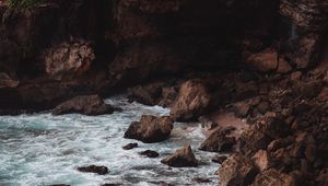 Preview wallpaper rocks, stones, coast, sea, cliff