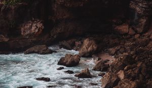 Preview wallpaper rocks, stones, coast, sea, cliff