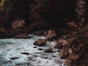 Preview wallpaper rocks, stones, coast, sea, cliff