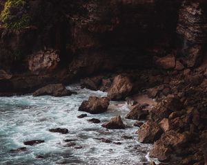 Preview wallpaper rocks, stones, coast, sea, cliff