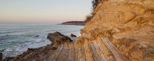 Preview wallpaper rocks, stones, coast, sea, sky, horizon