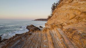 Preview wallpaper rocks, stones, coast, sea, sky, horizon