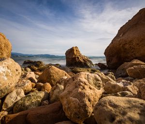 Preview wallpaper rocks, stones, coast, sea, nature