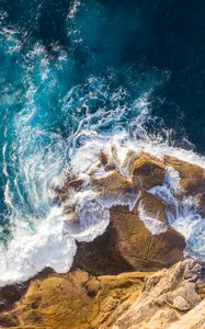 Preview wallpaper rocks, stones, foam, sea, surf