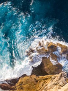 Preview wallpaper rocks, stones, foam, sea, surf