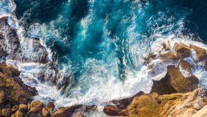 Preview wallpaper rocks, stones, foam, sea, surf