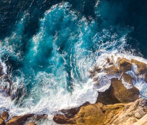 Preview wallpaper rocks, stones, foam, sea, surf