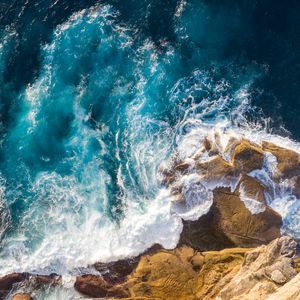 Preview wallpaper rocks, stones, foam, sea, surf