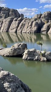 Preview wallpaper rocks, stones, lake, trees, nature