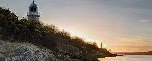 Preview wallpaper rocks, stones, lighthouse, bushes, nature