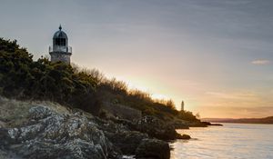 Preview wallpaper rocks, stones, lighthouse, bushes, nature