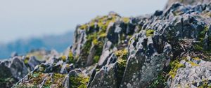 Preview wallpaper rocks, stones, moss, cliff, stony, mountain