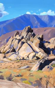 Preview wallpaper rocks, stones, mountains, canvas, art