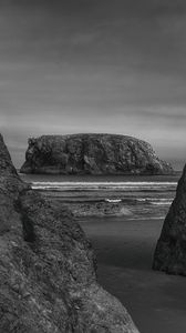 Preview wallpaper rocks, stones, nature, landscape, black and white