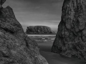 Preview wallpaper rocks, stones, nature, landscape, black and white